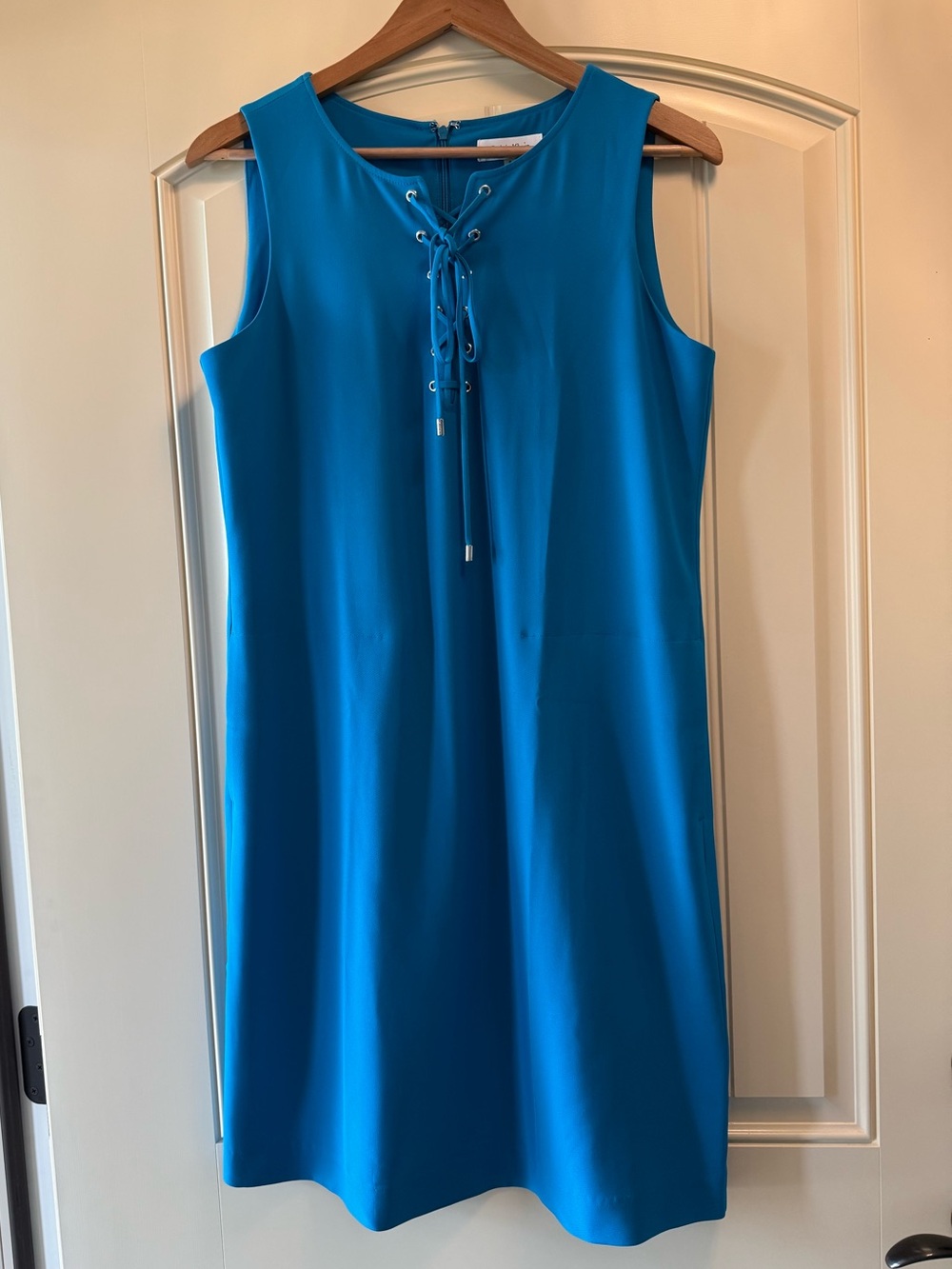 Calvin Klein Sleeveless Lace-Up Shift Dress